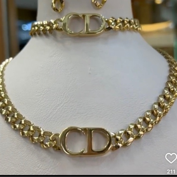 Fancy Stainless Steel stamped Cuban Necklace Bracelet Gold Choker Line - Picture 1 of 11